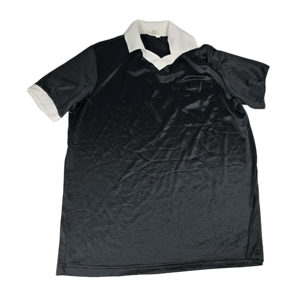 Vintage High Five V-Neck Soccer Jersey Black Shirt Mens Size L 90s USA Made